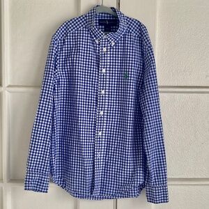 Boys Ralph Lauren Shirt Blue/White Check size M (10-12)
